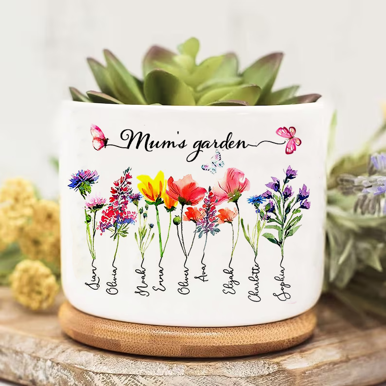 Personalised Mum's Garden Birth Month Flower Pot Gift Ideas for Mother's Day