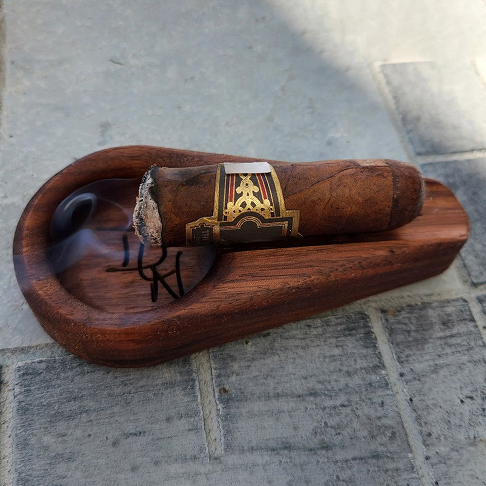 Personalised Walnut Cigar Ash Tray Deep Dish Gifts for Man