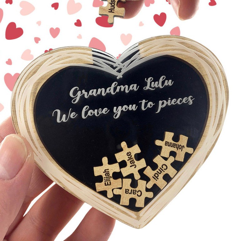 Personalised Heart Puzzle Magnet Mother's Day Gift