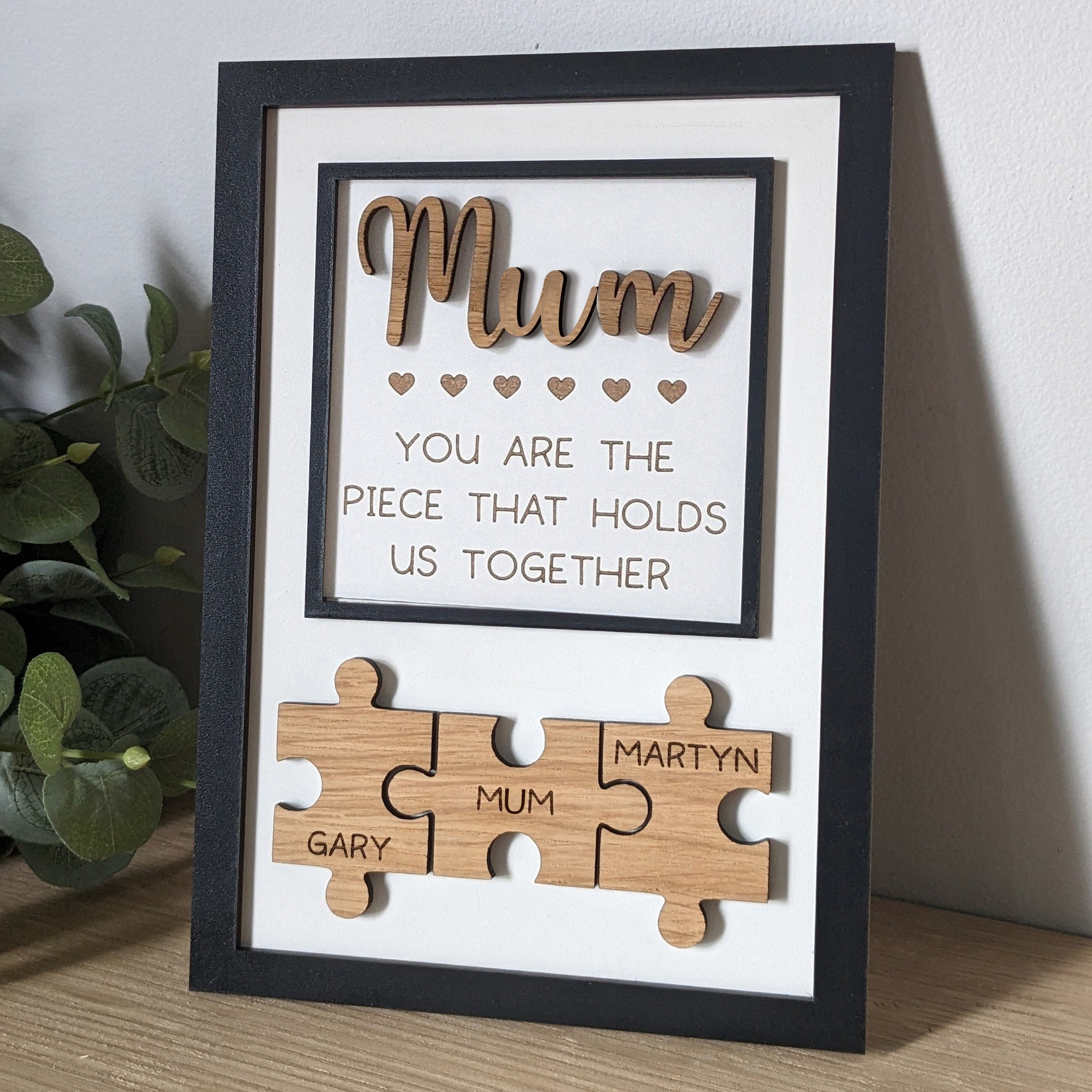 Handmade Personalised Wood Mum Puzzle Sign | Mum You Are The Piece That Holds Us Together