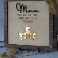 Handmade Personalised Wood Mum Puzzle Sign | Mum You Are The Piece That Holds Us Together
