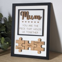 Handmade Personalised Wood Mum Puzzle Sign | Mum You Are The Piece That Holds Us Together
