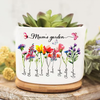 Personalised Mum's Garden Birth Month Flower Pot Gift Ideas for Mother's Day