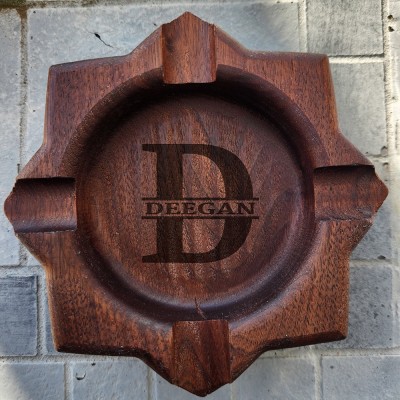Personalised Walnut Cigar Ash Tray Gifts for Man