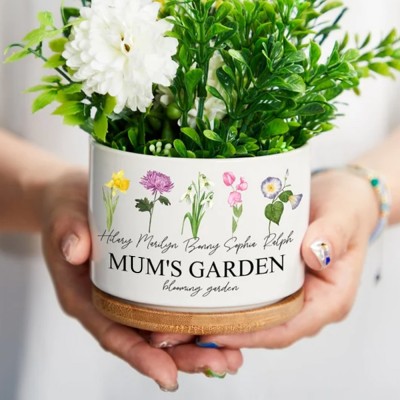 Personalised Mum's Garden Birth Month Flower Pot Gift Ideas for Mother's Day