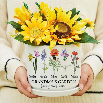 Personalised Mum's Garden Birth Month Flower Pot Gift Ideas for Mother's Day