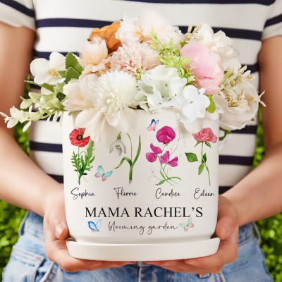 BEST SELLER❗❗Personalised Mama's Garden Birth Month Flower Pot Gift Ideas for Mother's Day