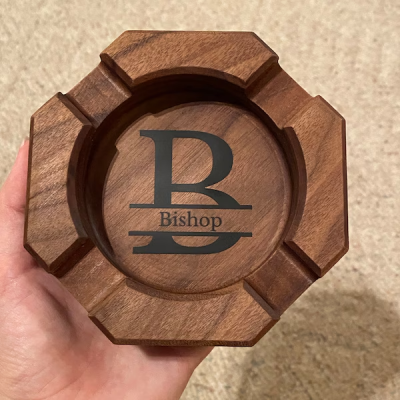 Personalised Walnut Cigar Ash Tray Gifts for Man