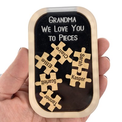 Personalised Heart Puzzle Magnet Mother's Day Gift