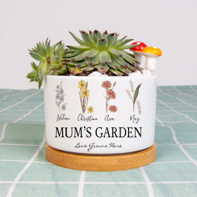 Personalised Mum's Garden Birth Month Flower Pot Gift Ideas for Mother's Day