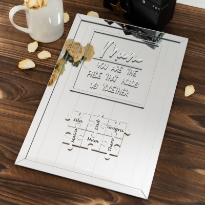 Mum You Are The Piece That Holds Us Together Acrylic Puzzle Piece Mother's Day Sign