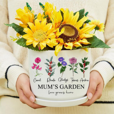 Personalised Mum's Garden Birth Month Flower Pot Gift Ideas for Mother's Day