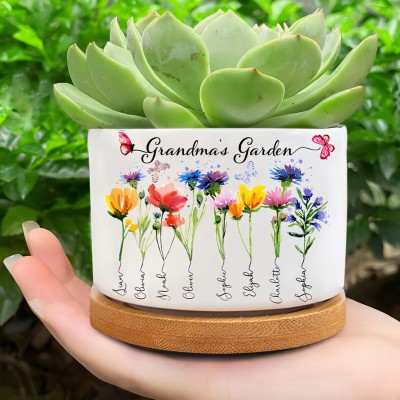 Personalised Mum's Garden Birth Month Flower Pot Gift Ideas for Mother's Day