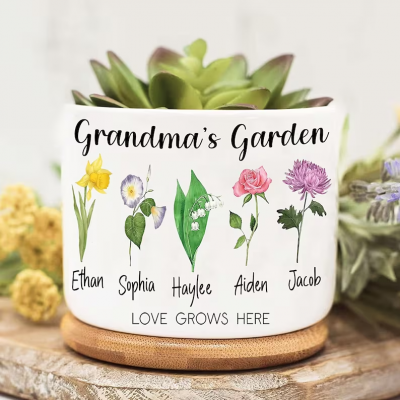 Personalised Mum's Garden Birth Month Flower Pot Gift Ideas for Mother's Day