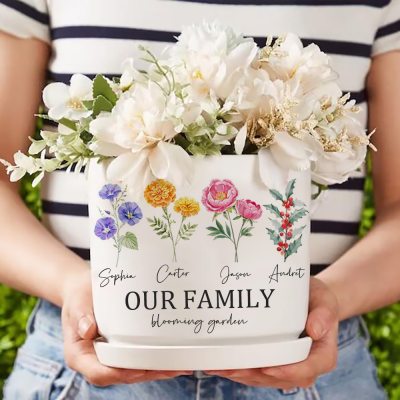 Personalised Grandma's Garden Birth Month Flower Pot Gift Ideas for Mother's Day
